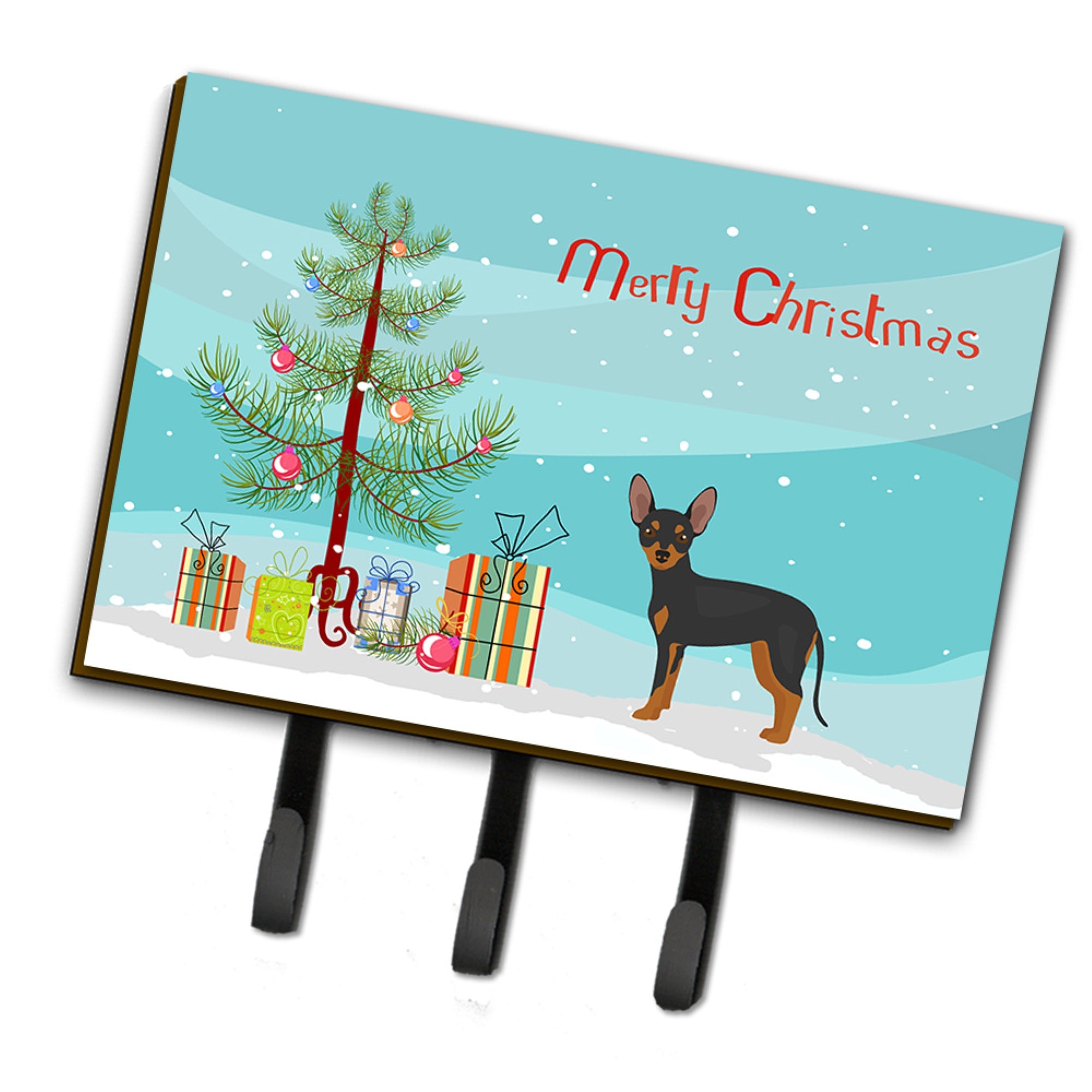 Caroline'S Treasures Prague Ratter Christmas Tree Leash Or Key Holder Hooks, Multicolor